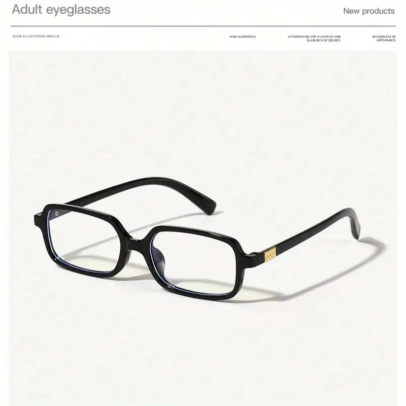 1 paire de lunettes élégantes   monture noires - verres  , monture en polycarbonate,   rectangulaire, parfaites pour un    , lunettes de     | style   | ajustement confortable Détails du produit 0