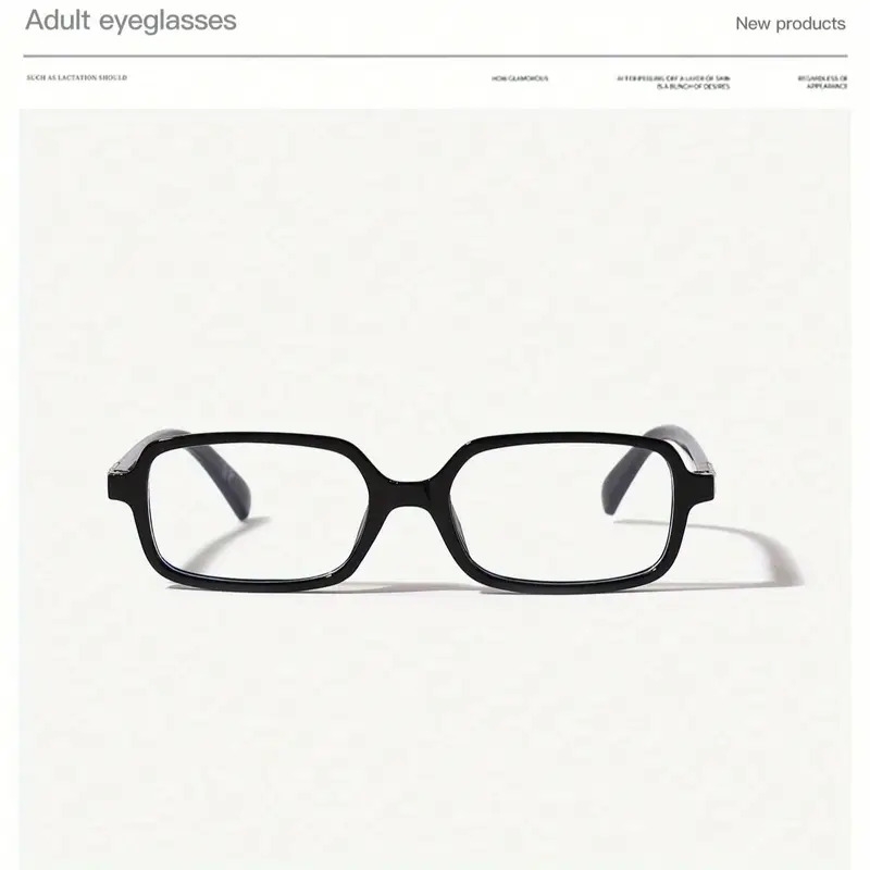 1 paire de lunettes élégantes   monture noires - verres  , monture en polycarbonate,   rectangulaire, parfaites pour un    , lunettes de     | style   | ajustement confortable Détails du produit 2