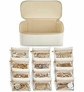 Vlando Jewelry Box,Travel Storage Bags,Modern Decor,PU Leather Jewelry Case for 12 Clear Velvet B...