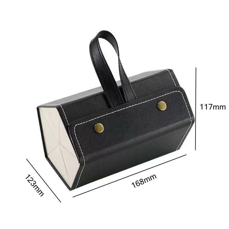 Étui de Rangement de Voyage en Cuir PU - 5 Fentes Pliables Multiples pour Lunettes de Soleil
