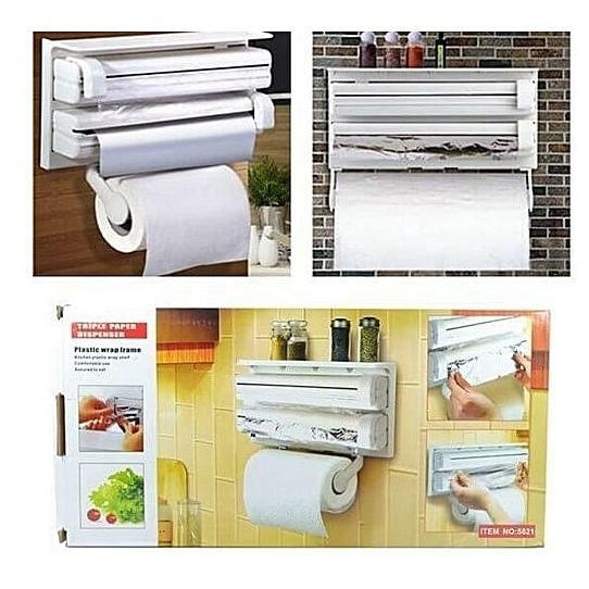 1 1 1 - Distributeur de Film Alimentaire Papier Serviette et Feuilles d'aluminium 3 en 1