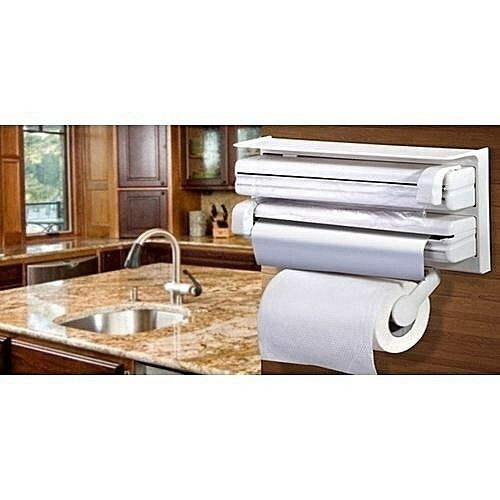 1 4 - Distributeur de Film Alimentaire Papier Serviette et Feuilles d'aluminium 3 en 1