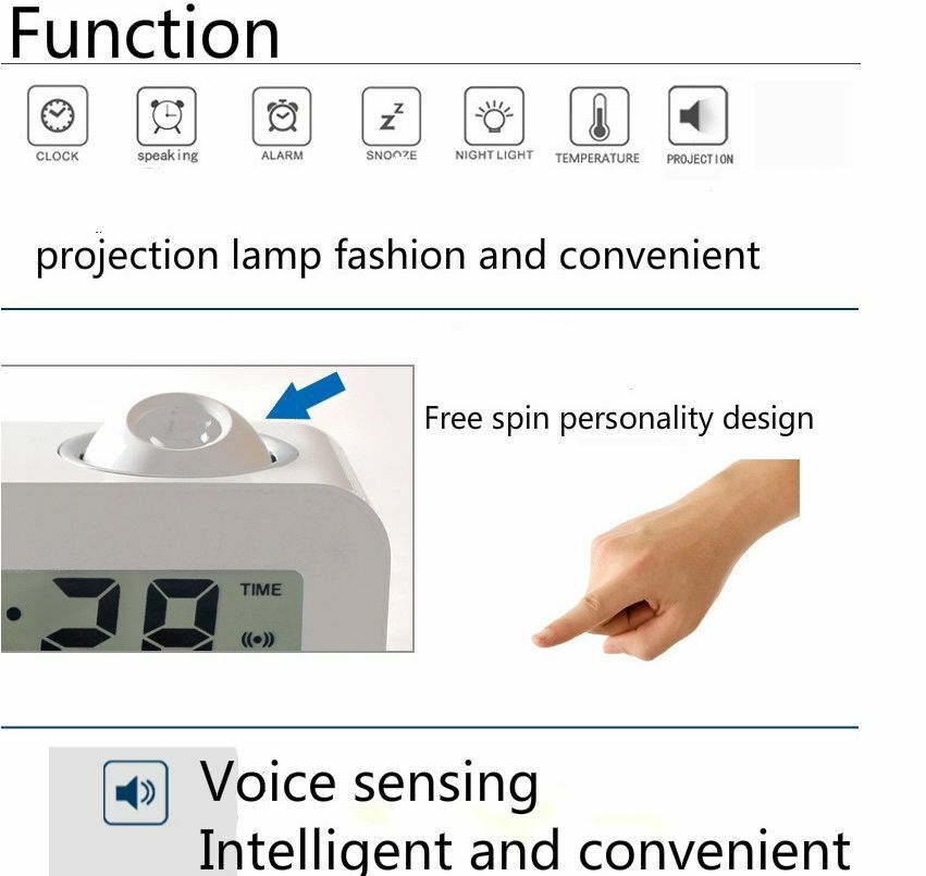 DESPERTADOR con proyeccion pared