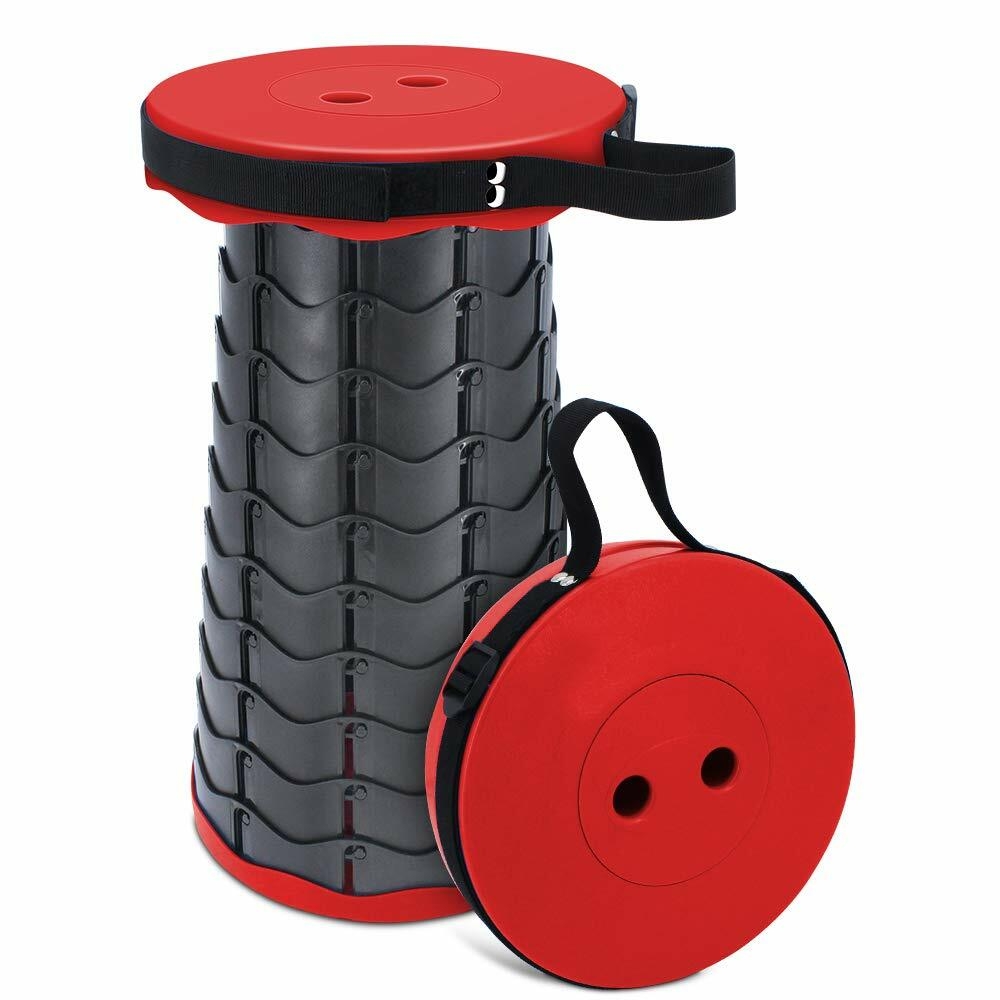Tabouret pliable TAECOOOL pour camping, camping, pêche, barbecue, intérieur et cuisine, capacité maximale 158 kg (rouge)