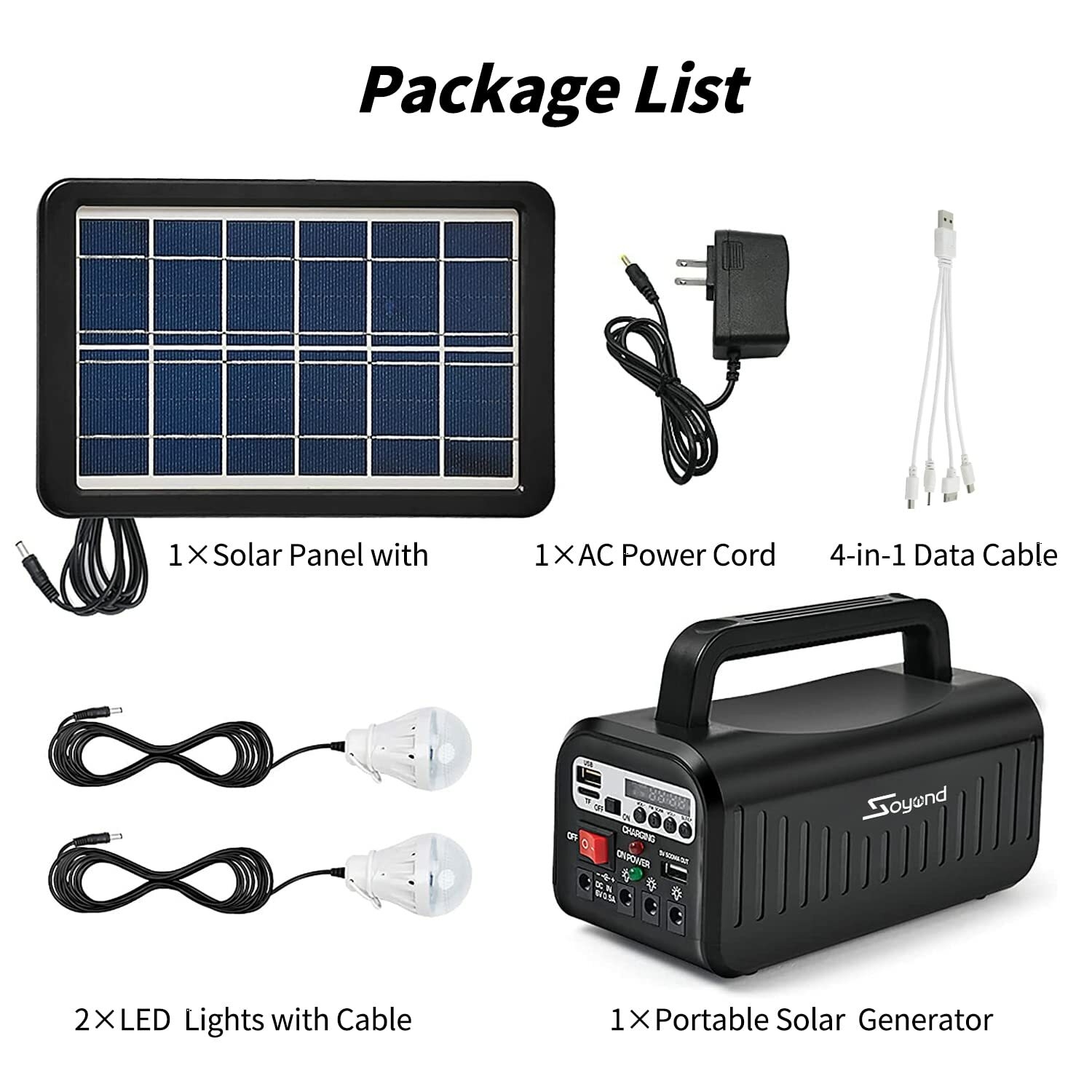 Solar Generator, Solar Powered Generator with Panel Included, 8000mAh Portable Power Station with 2 LED Bulbs for Home Use Emergency, Outdoor Generator for Camping,Travel : Amazon.in: Garden & Outdoors