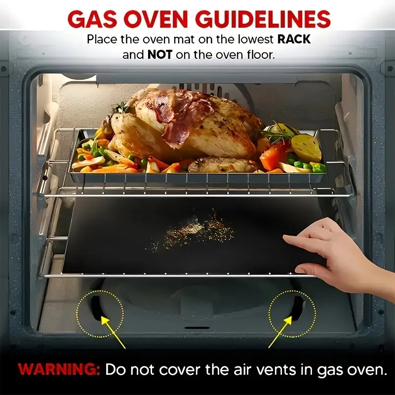 1/2pcs tapis de cuisson non-adhésifs et réutilisables - parfaits pour four à électricité & gaz, grille-  et grils -   de cuisine   pour barbecues extérieurs & cuisson détails 7