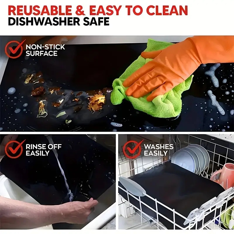 1/2pcs tapis de cuisson non-adhésifs et réutilisables - parfaits pour four à électricité & gaz, grille-  et grils -   de cuisine   pour barbecues extérieurs & cuisson détails 9