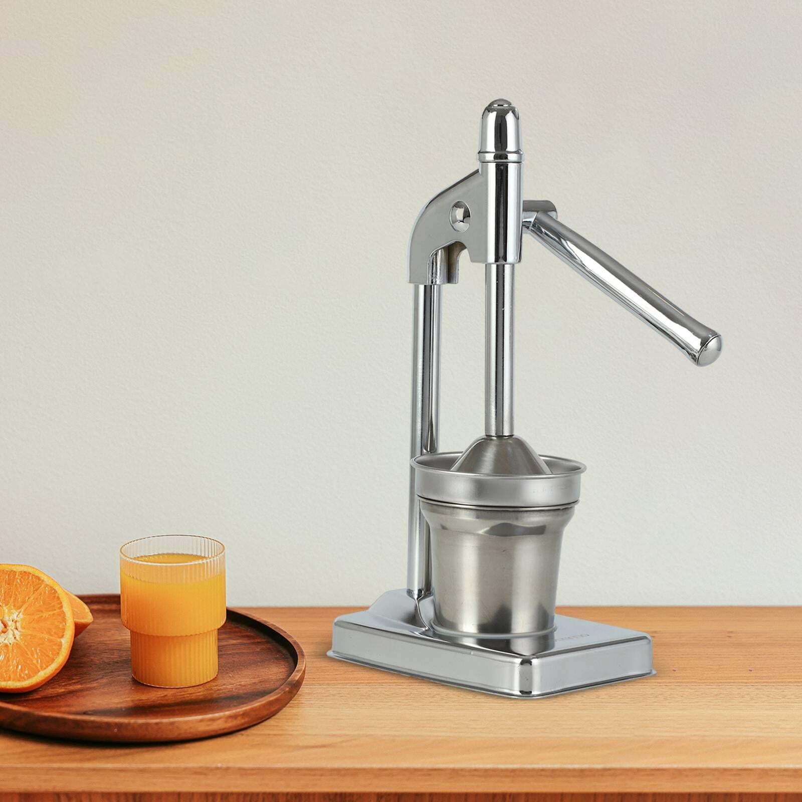 Hand Press Juicer Machine Lemon Squeezer Stainless Steel Heavy Duty Commercial Grade Juice Extractor Maker Manual Orange Juicer for Kitchen Argent