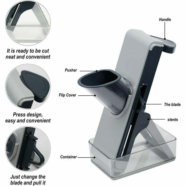 Kitchen Mandolins 4 in 1 Manual Vegetable Slicer Multifunction Cheese Grater Set with Adjustable Sta