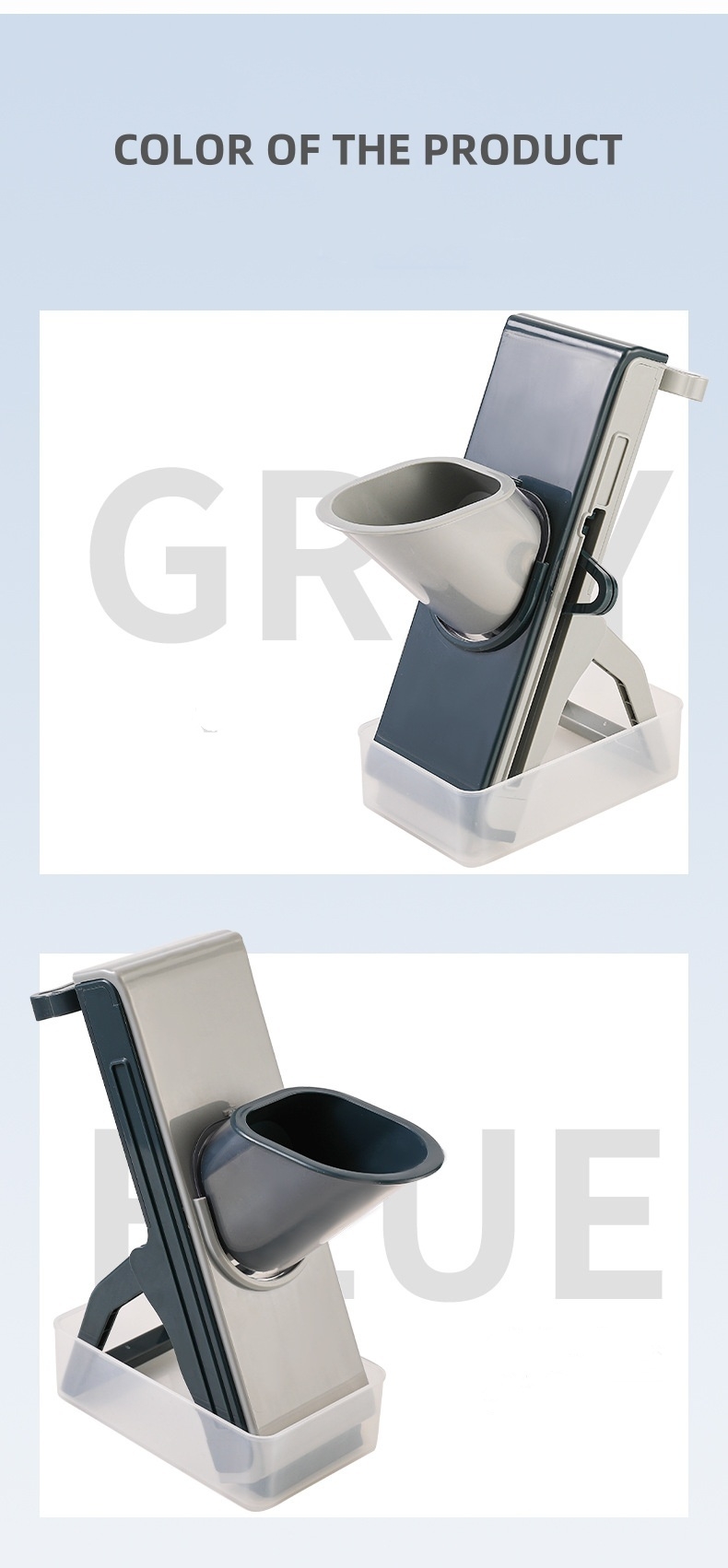 Hachoir à légumes durable Mandoline trancheuse 3 lames outil de cuisine en acier épaisseur réglable tranchage de pommes de terre comprend