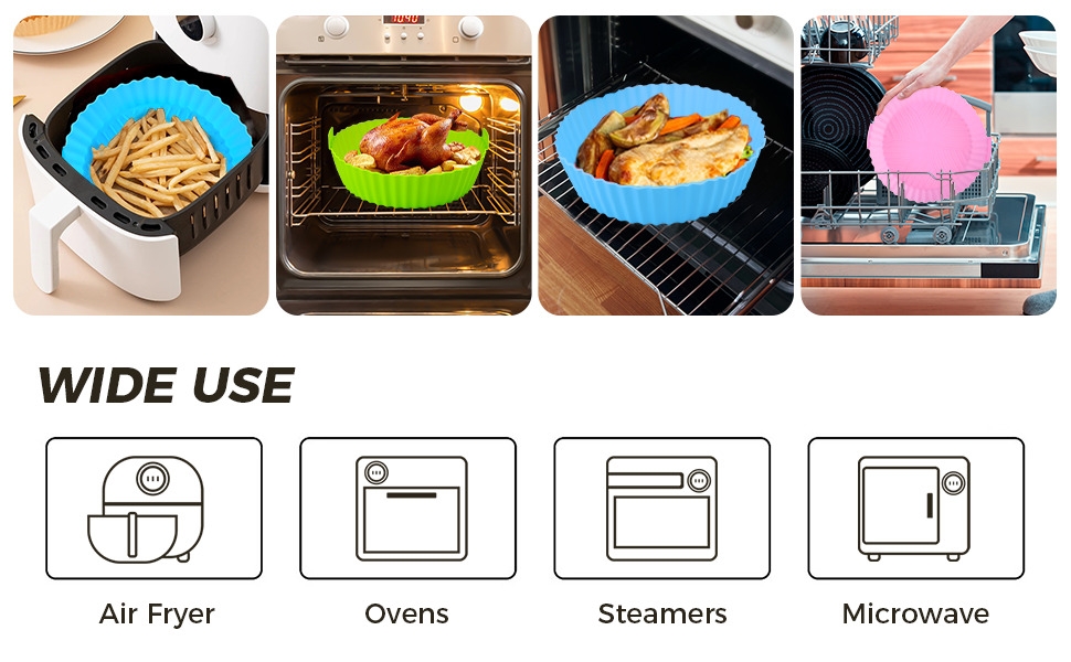 Moule Silicone Air Fryer Accessoires Plat Silicone Air Fryer Panier Friteuse pour Ninja Tefal Cosori