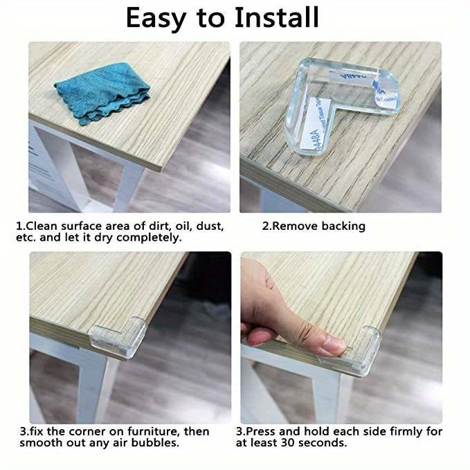 12 pièces Protège-coins transparents pour bébé – Gel adhésif haute résistance pour table, meubles, verre, armoires et plus   ! Cadeau de Noël, Halloween, Thanksgiving détails 2