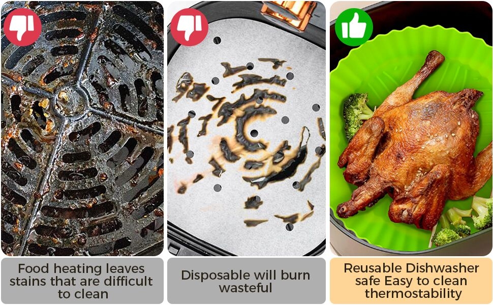 Moule Silicone Air Fryer Accessoires Plat Silicone Air Fryer Panier Friteuse pour Ninja Tefal Cosori