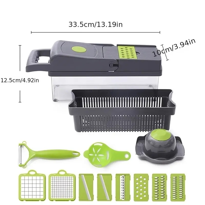 15pcs multifunctional vegetable fruit slicer crusher kitchen tools details 9