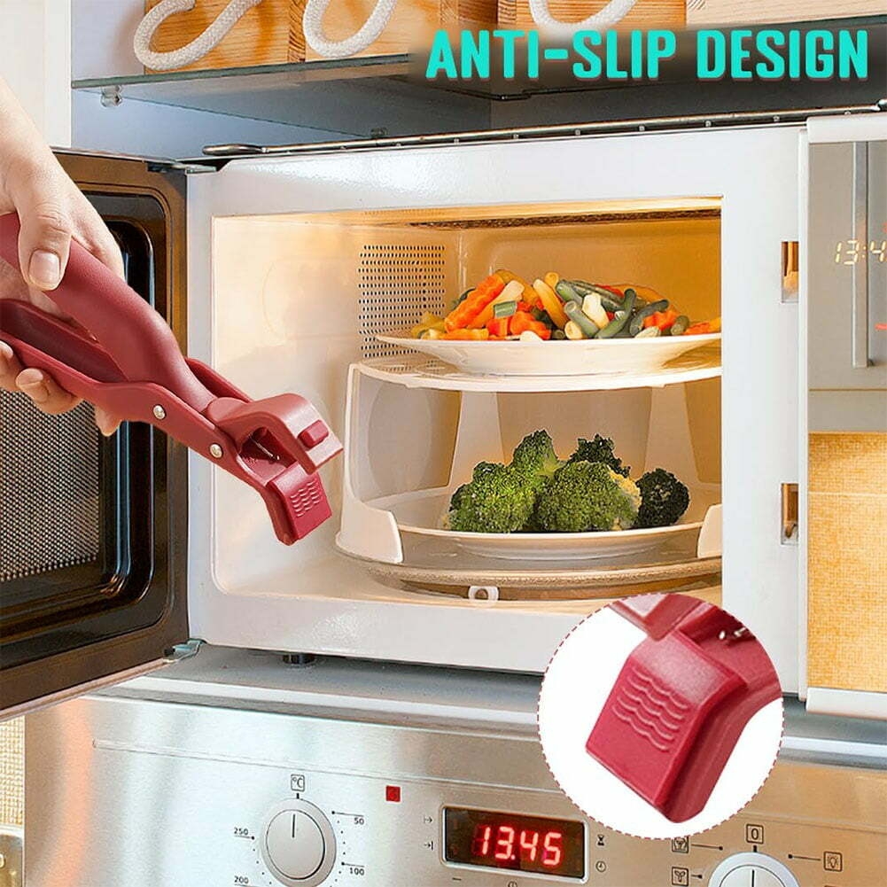 Multi-angle Hot Plate Gripper, Hot Plate Grippers Tongs, Non-slip Heat Insulation Anti-Scald Clip, Silicone Bowl Holder Clip, Bowl Dish Plates Gripper Clips, Pan Plates Grippers