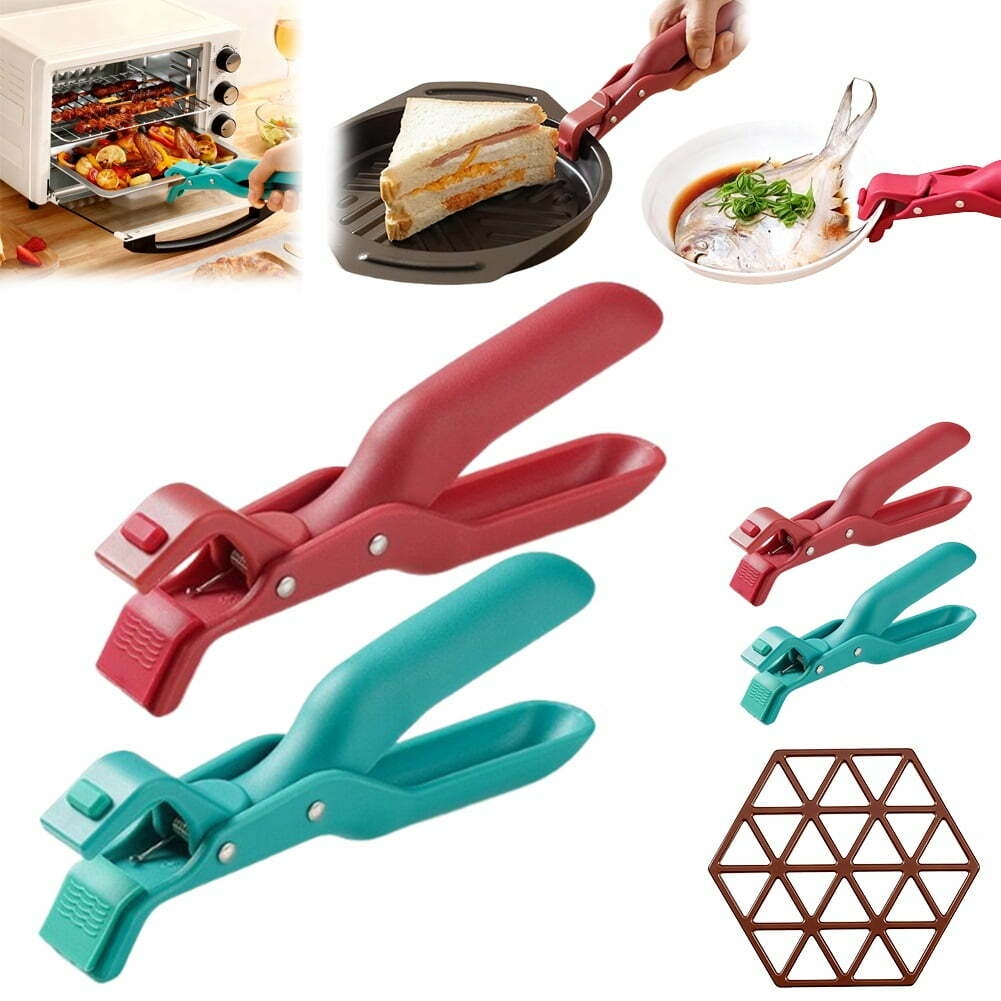 Multi-angle Hot Plate Gripper, Hot Plate Grippers Tongs, Non-slip Heat Insulation Anti-Scald Clip, Silicone Bowl Holder Clip, Bowl Dish Plates Gripper Clips, Pan Plates Grippers