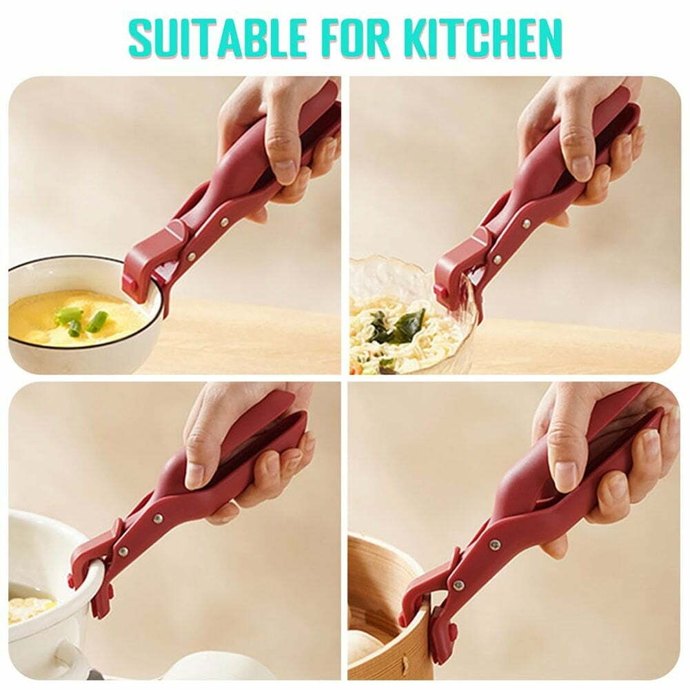 Multi-angle Hot Plate Gripper, Hot Plate Grippers Tongs, Non-slip Heat Insulation Anti-Scald Clip, Silicone Bowl Holder Clip, Bowl Dish Plates Gripper Clips, Pan Plates Grippers