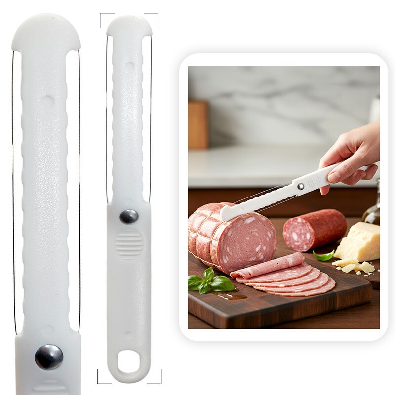 trancheur fromage, coupe fromage fil, coupe mortadelle, trancheur mortadelle,  trancheur beurre, outil cuisine fromage, ustensile cuisine fromage, coupe charcuterie, cheese slicer wire, قطّاعة الجبن, قطّاعة المرتديلا , أداة تقطيع الجبن, قطّاعة متعددة الاستعمال  
