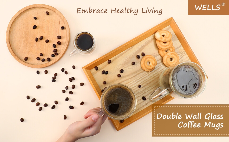 Glass Coffee Mugs 12oz