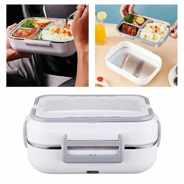 AMLESO Use Electric 1 Heated Four-sided Buckle Food Heater with Cutlery Holder for Car Adpater