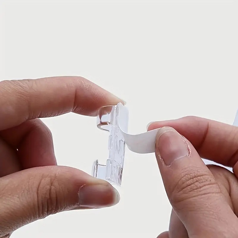 100pcs clear plastic cable clamps   wire organizers for power strips wall under table cord management home electrical wiring solution   for easy visibility cable management simple structure secure   cord holder details 8