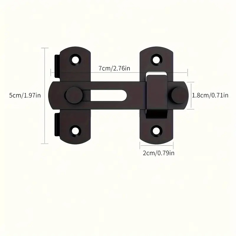 de porte en acier inoxydable de 3 pouces - branchement & pivotement à ° pour sécurité - parfait pour portes de , clôtures pour animaux, & plus - durable, installation facile, solution de mini-serrure détails 2