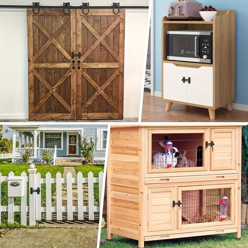 de porte en acier inoxydable de 3 pouces - branchement & pivotement à ° pour sécurité - parfait pour portes de , clôtures pour animaux, & plus - durable, installation facile, solution de mini-serrure détails 7