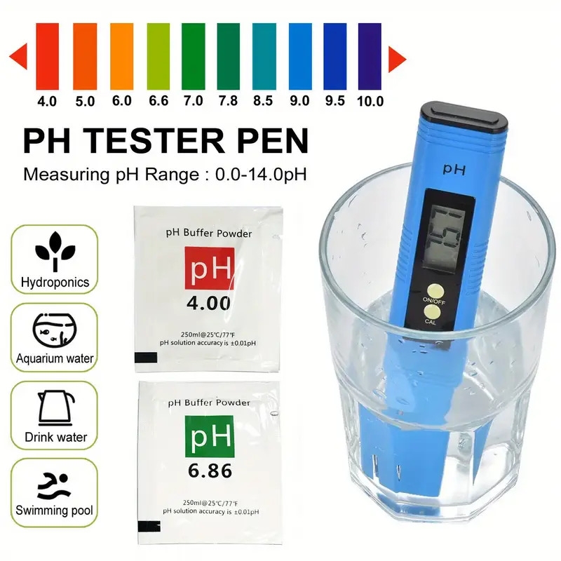 digital ph meter and tds tester for aquariums pools and spas premium water quality monitor for fish plastic material easy to read lcd display details 6