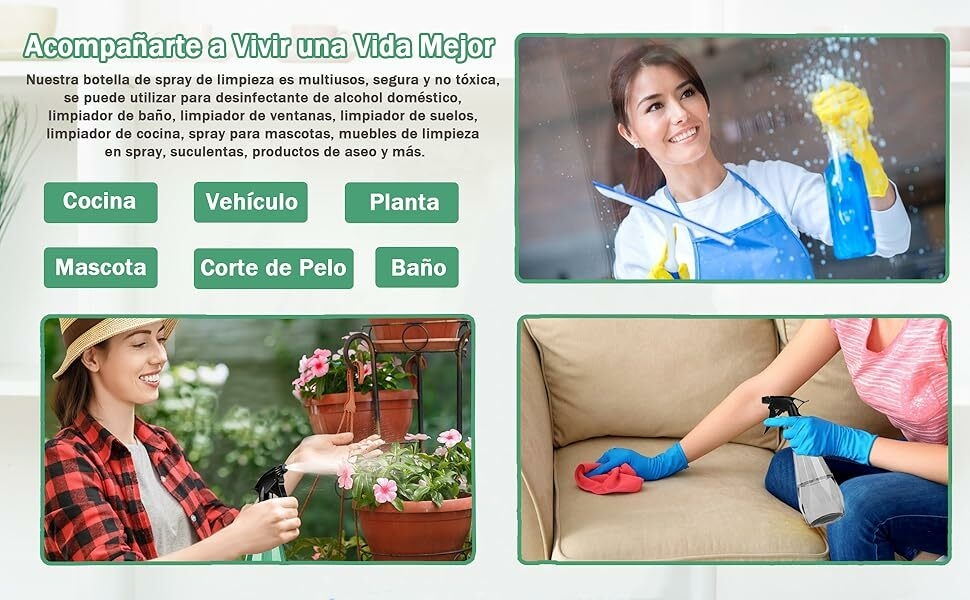 Pulvérisateur portatif en plastique pour le nettoyage, l'arrosage et l'hydratation