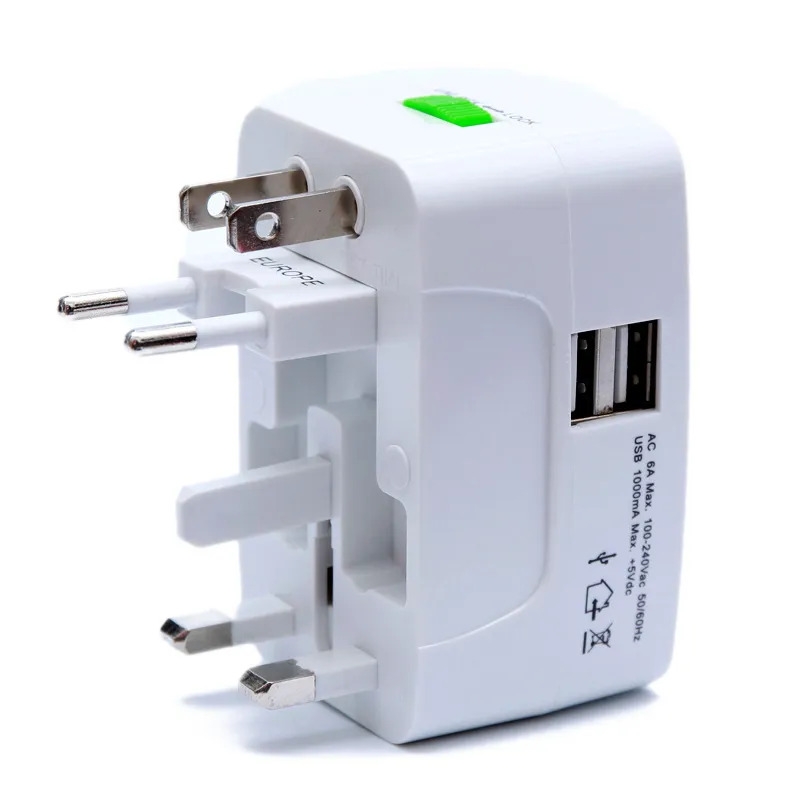 Adaptateur de voyage universel: convertisseur mondial de socket de puissance avec chargeur USB, adaptateur de fiche international pour l'UE, le Royaume-Uni, les États-Unis, l'AU, les éléments essentiels de voyage