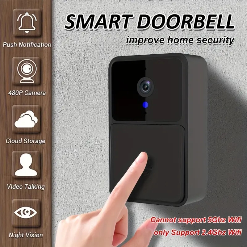 caméra de porte wifi intelligente avec sonnette   fil - enregistrement vidéo hd, vision  , audio bidirectionnel,   détection de mouvement, charge usb/batterie double, compatible pour sécurité   et cadeaux de fêtes (noir) Détails du produit 0