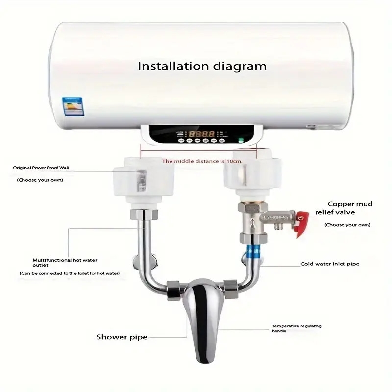 connecteur universel mural anti-électricité pour chauffe-eau, joint de sécurité étanche en plastique, avec   intégrée pour une   électrique améliorée, pour accessoire de prévention du contact externe du chauffe-eau électrique détails 5