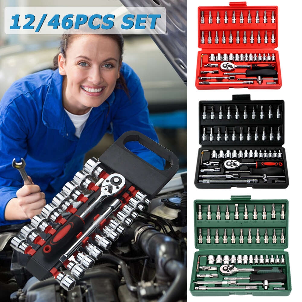 46pcs Kit D'outils De Réparation De Voiture: Clé Dynamométrique À