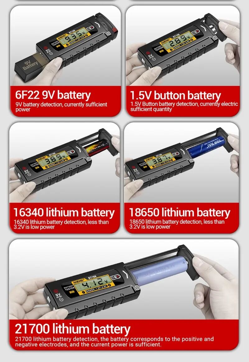   bt169   de batterie écran de visualisation numérique   multiples pas de   requise portable abs plastic   outils   batterie Détails du produit 9