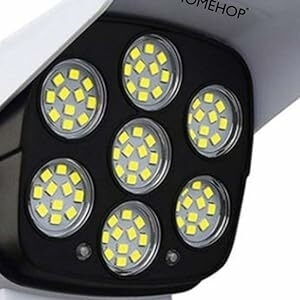 Lampe de sécurité solaire avec détecteur de mouvement pour extérieur, maison, jardin, fausse caméra