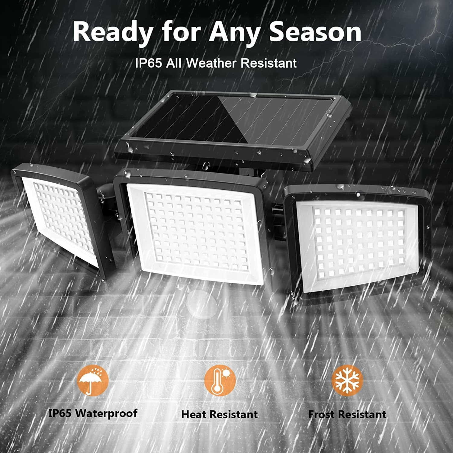 SZRSTH Solar Lights Outdoor, Waterproof LED Motion Sensor Lights with Remote for Porch Garage Yard Patio