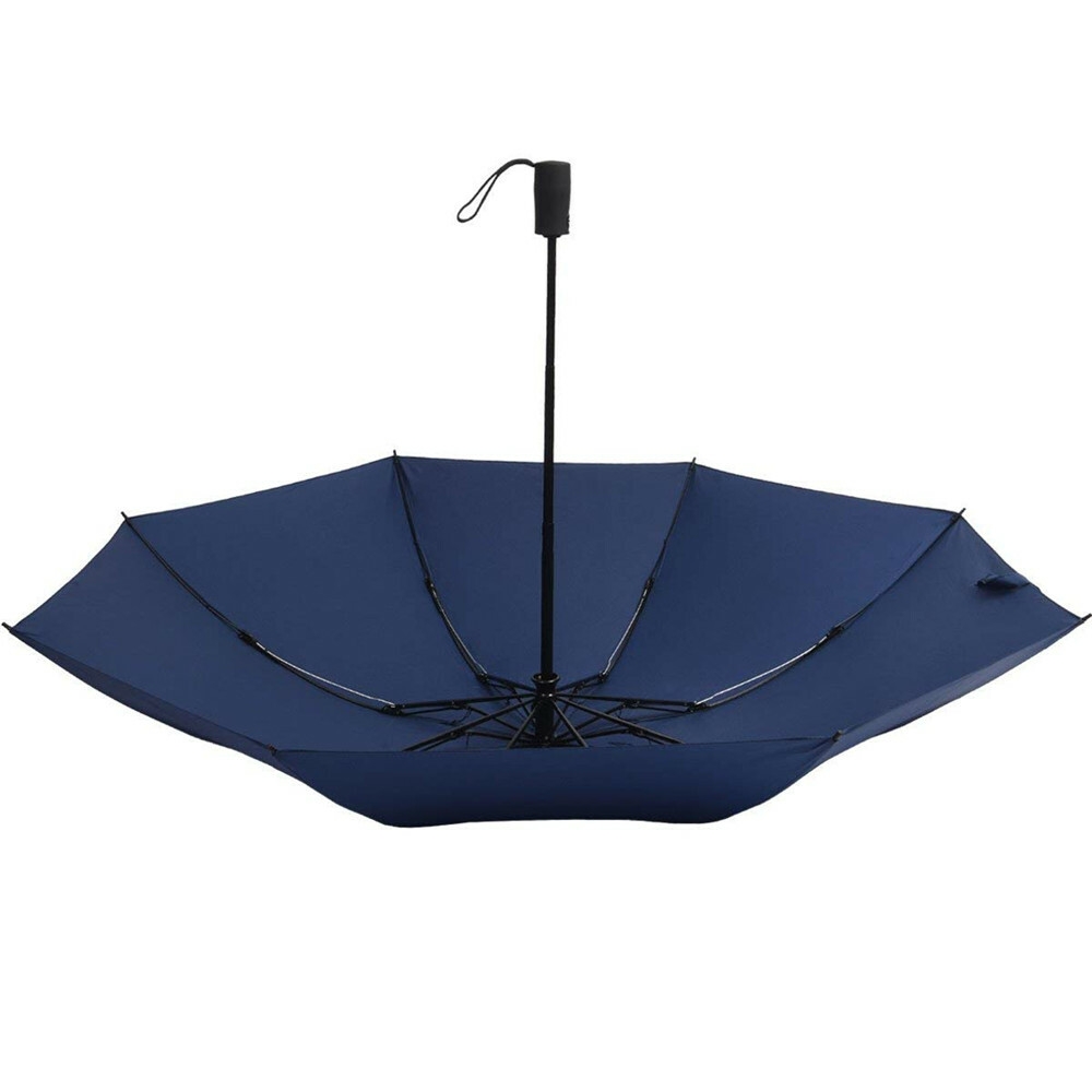 Ombrelle-parapluie pliant classique bleu marine, fabriqué, anti-choc, anti-balles, 46 pouces