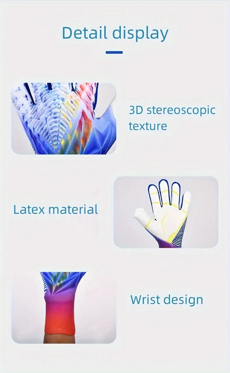 youth goalkeeper gloves for soccer training and matches unisex hand wash pull on closure festive design for holidays polyamide material details 1