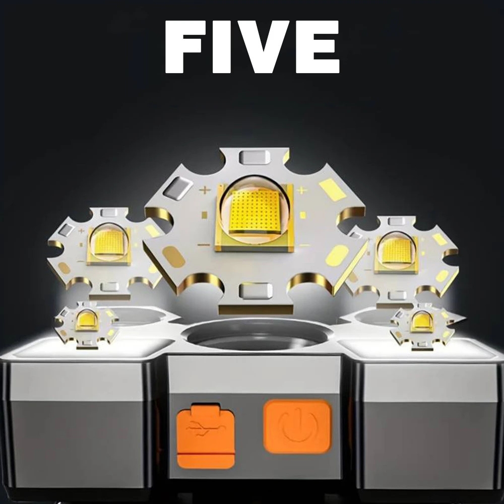 1pc lampe frontale led rechargeable par usb - lumière durgence portable avec sangle réglable, lumière jaune vif pour le camping, la randonnée, la pêche, et , éclairage - lampe frontale réglable - sangle durable, lumière de camping détails 6