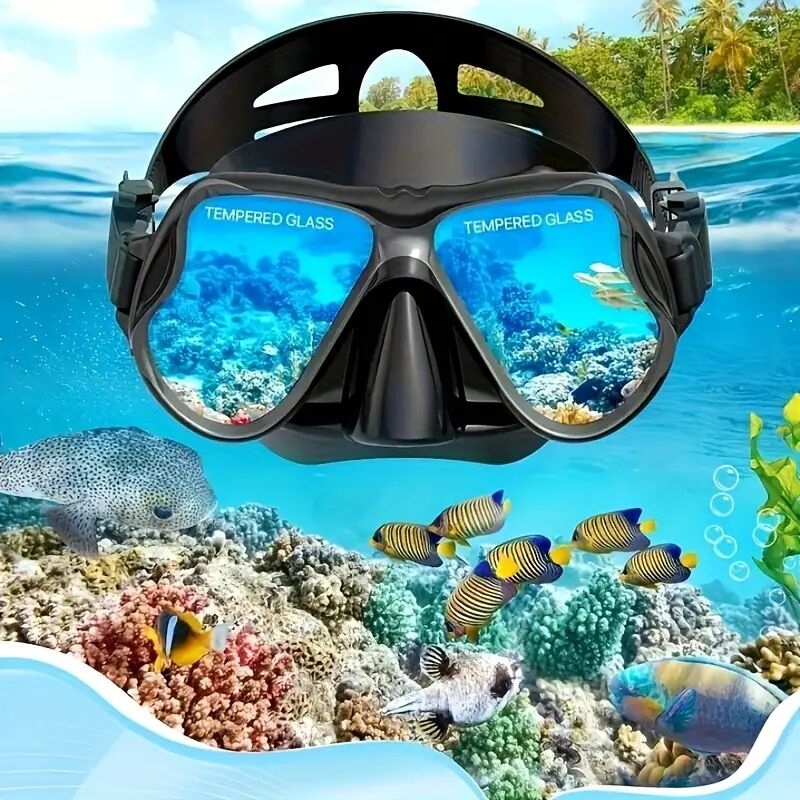 ensemble de masque et   pour plongée en apnée, équipement de plongée pour adultes, masque de plongée avec vue   anti-buée,   ajustables, tubulaire séchage et sac de voyage, équipement de natation pour la plongée détails 0