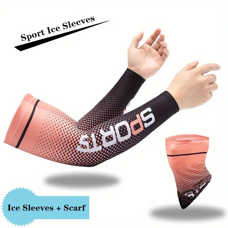 1 paire de manches en soie   e pour l t manches de bras minces et respirantes pour hommes lastiques et   es   che au cyclisme et   costume orange dechiquete par   0