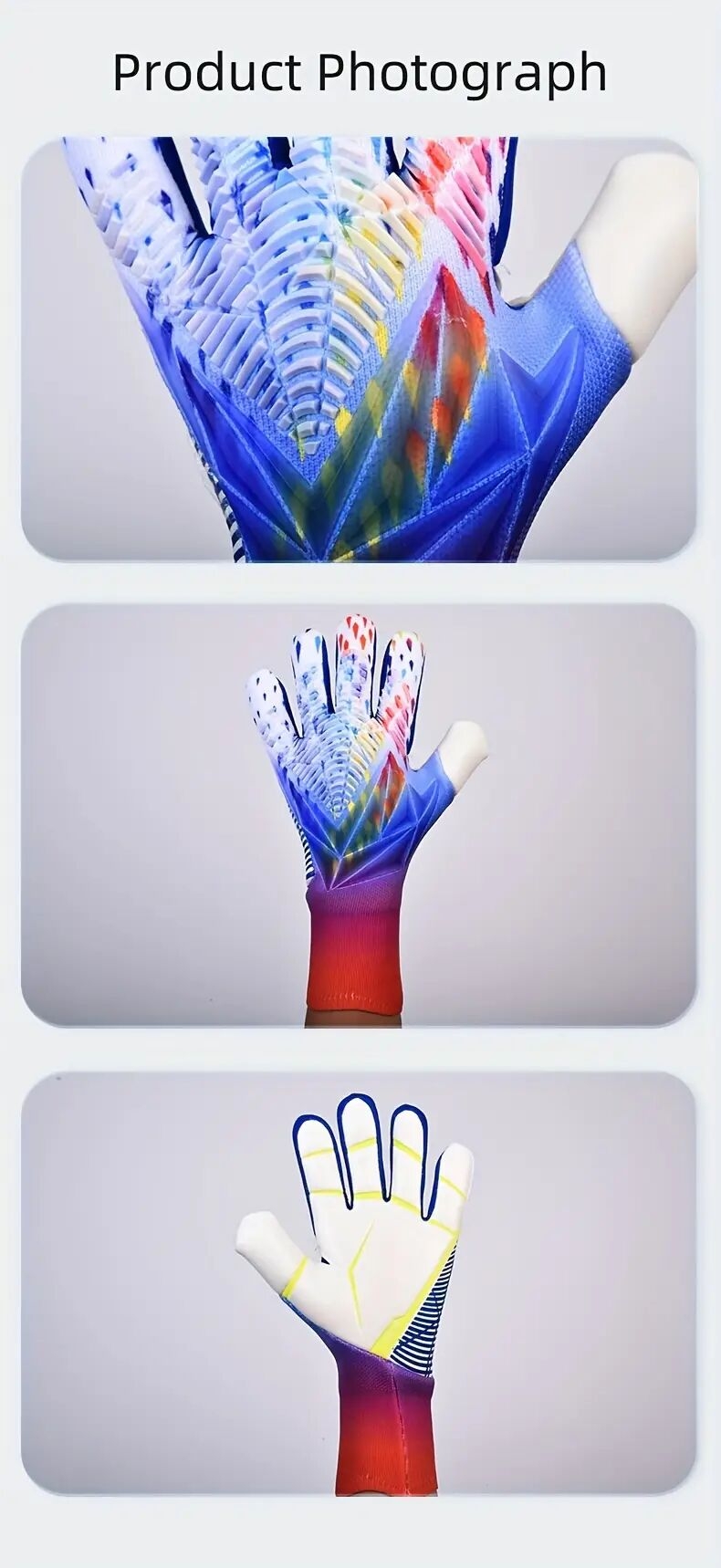 youth goalkeeper gloves for soccer training and matches unisex     hand wash pull on closure festive design for holidays polyamide material details 2