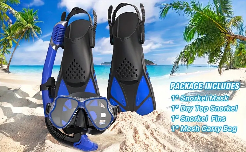 ensemble de masque et   pour plongée en apnée, équipement de plongée pour adultes, masque de plongée avec vue   anti-buée,   ajustables, tubulaire séchage et sac de voyage, équipement de natation pour la plongée détails 5