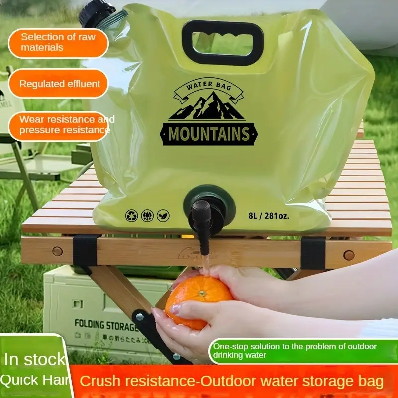 sac avec montagne renforcée - rangement extérieur en pet durable pour le camping, la randonnée et les , compression anti-chute, et portable, vert, hydratation de voyage - renforcée - bouchon sécurisé, accessoires de camping détails 0