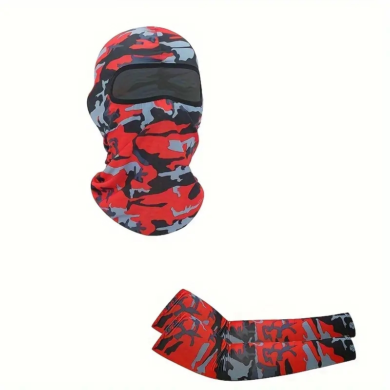 ensemble 2 pièces de cagoule sportive pour hommes & manches pour activités extérieures - polyester 6