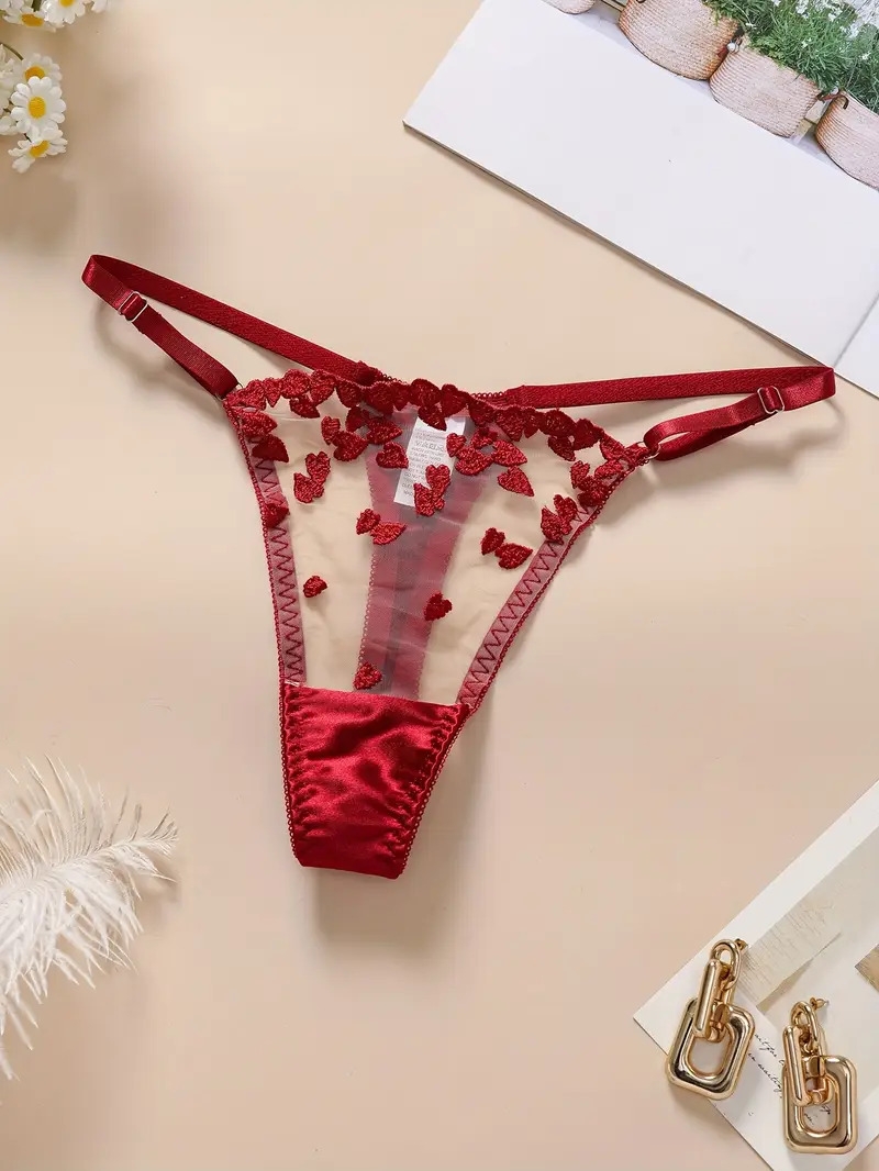 ensemble de sous-vêtements semi-  brodés à fleurs pour femmes sensuelles avec anneau en acier pour la saint-valentin Détails du produit 8