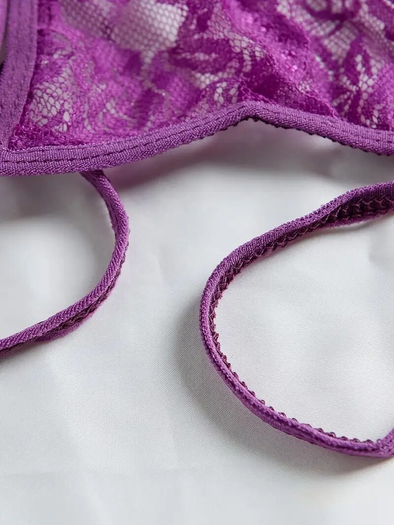 ensemble de lingerie   avec col   fée  , soutien-gorge et culotte ouverte à lentrejambe, vêtements érotiques sexy pour femmes 3