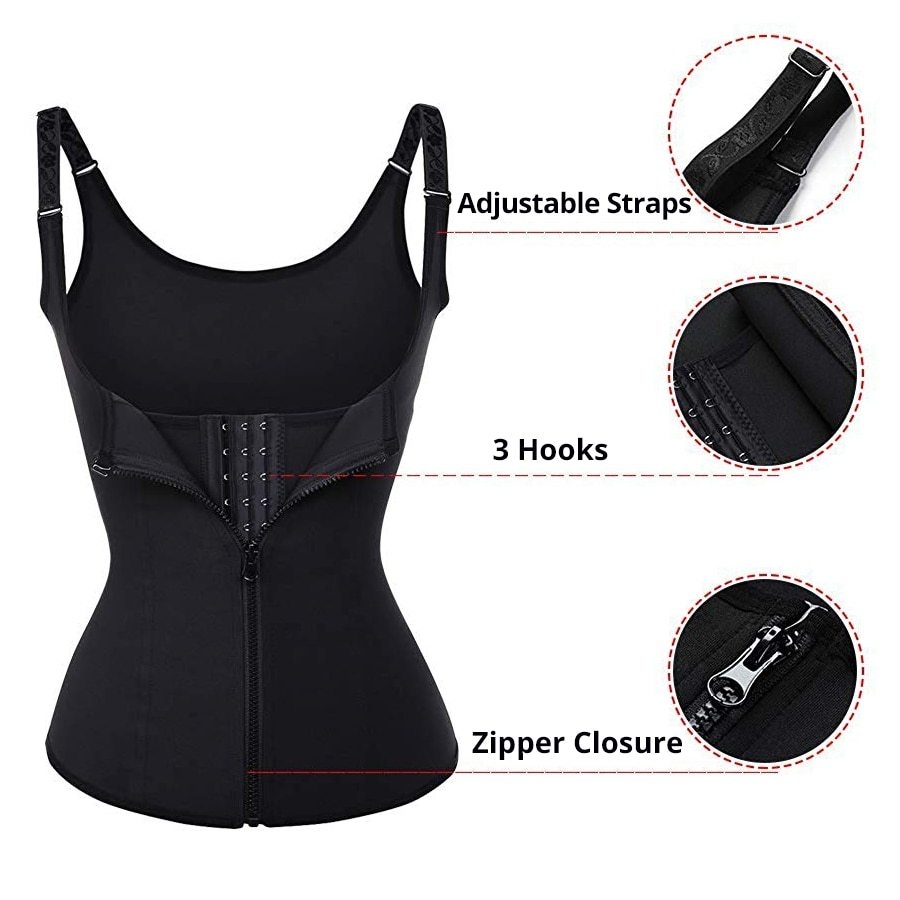CXZD Women Waist Trainer Corset Zipper Vest Body Shaper Cincher Shaperwear Waist Traine Push Up Vest Tummy Belly Girdle Body Shaper  (8)