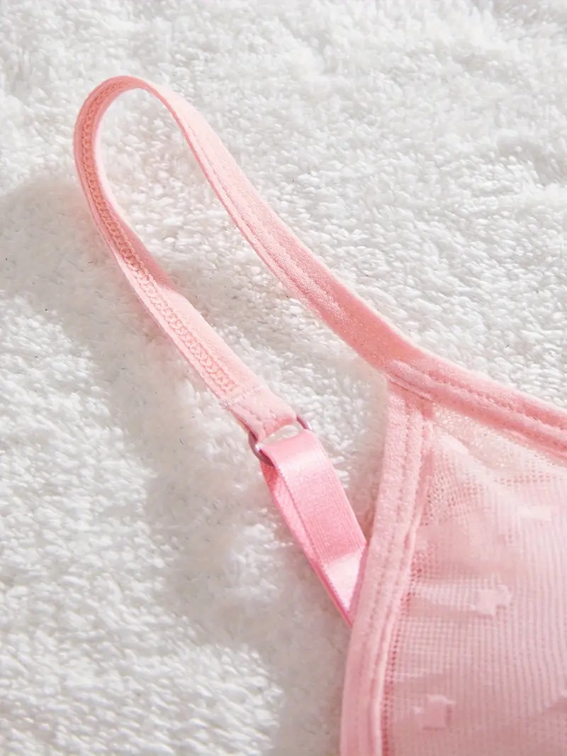 3 sets letter print bra panties wireless bra mesh   lingerie set womens lingerie underwear details 1