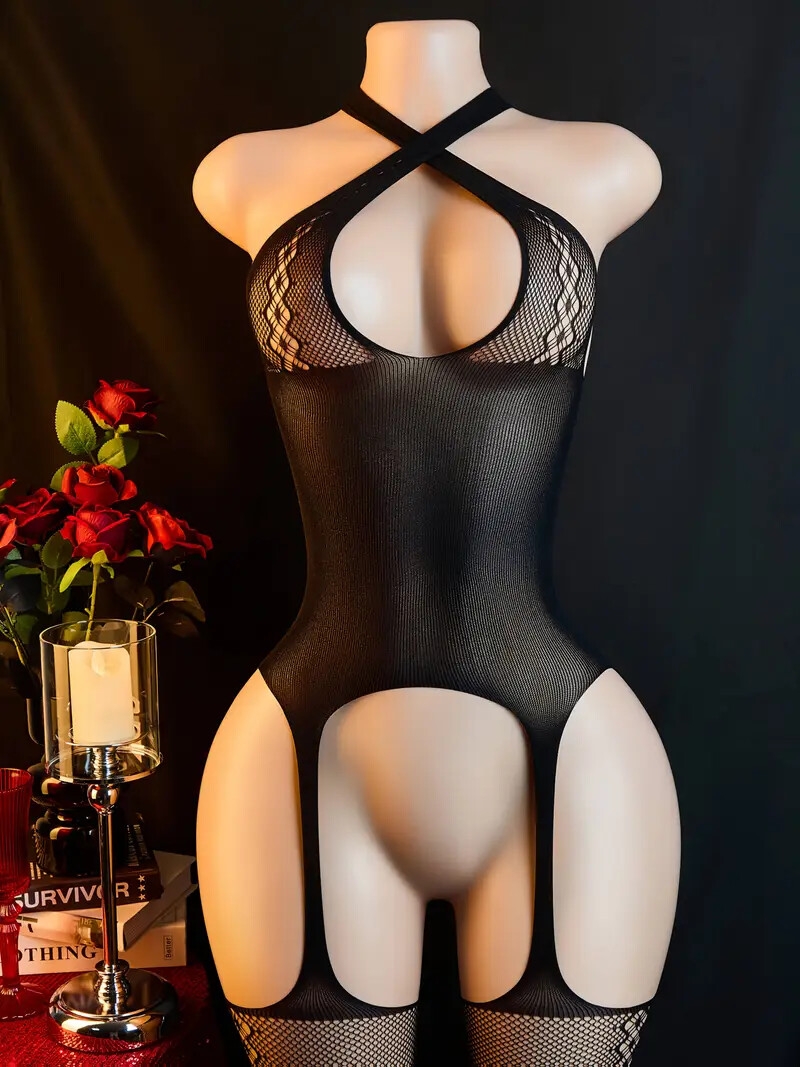 combinaison sexy à manches courtes, combinaison semi-transparente noire pour femme avec motif floral, combinaison semi-transparente super élastique, sous-vêtement sexy 4